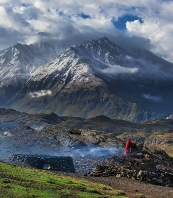 "Shepherd trail through Shah Jinali Meadows in Torkho Valley"