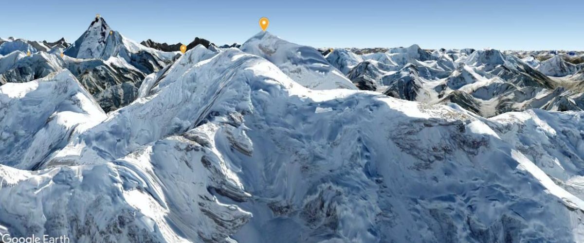 View of Choricho Peak towering over Choroch Glacier in the Baltoro region.