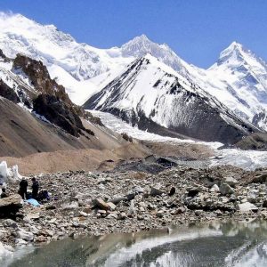 Sia Kangri peak towering over Kondus Valley Gilgit Baltistan
